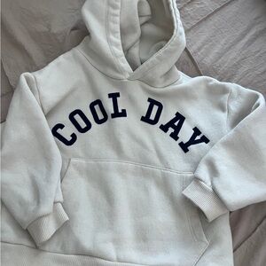 Zara Kids White 'Cool Day' Hoodie